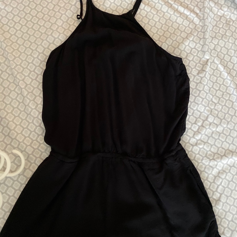 Black halter neck romper